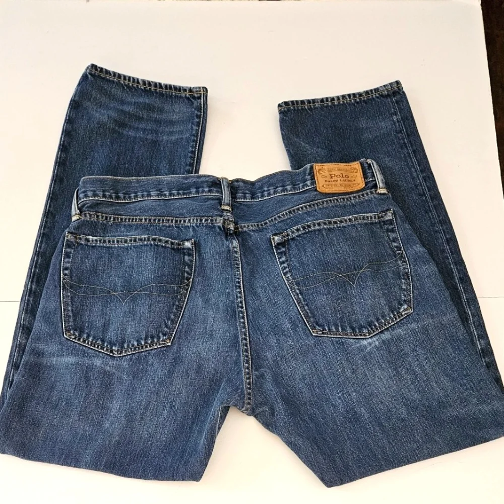 Polo Ralph Lauren Mens Hampton Straight Leg 35x32 Medium Distressed Wash